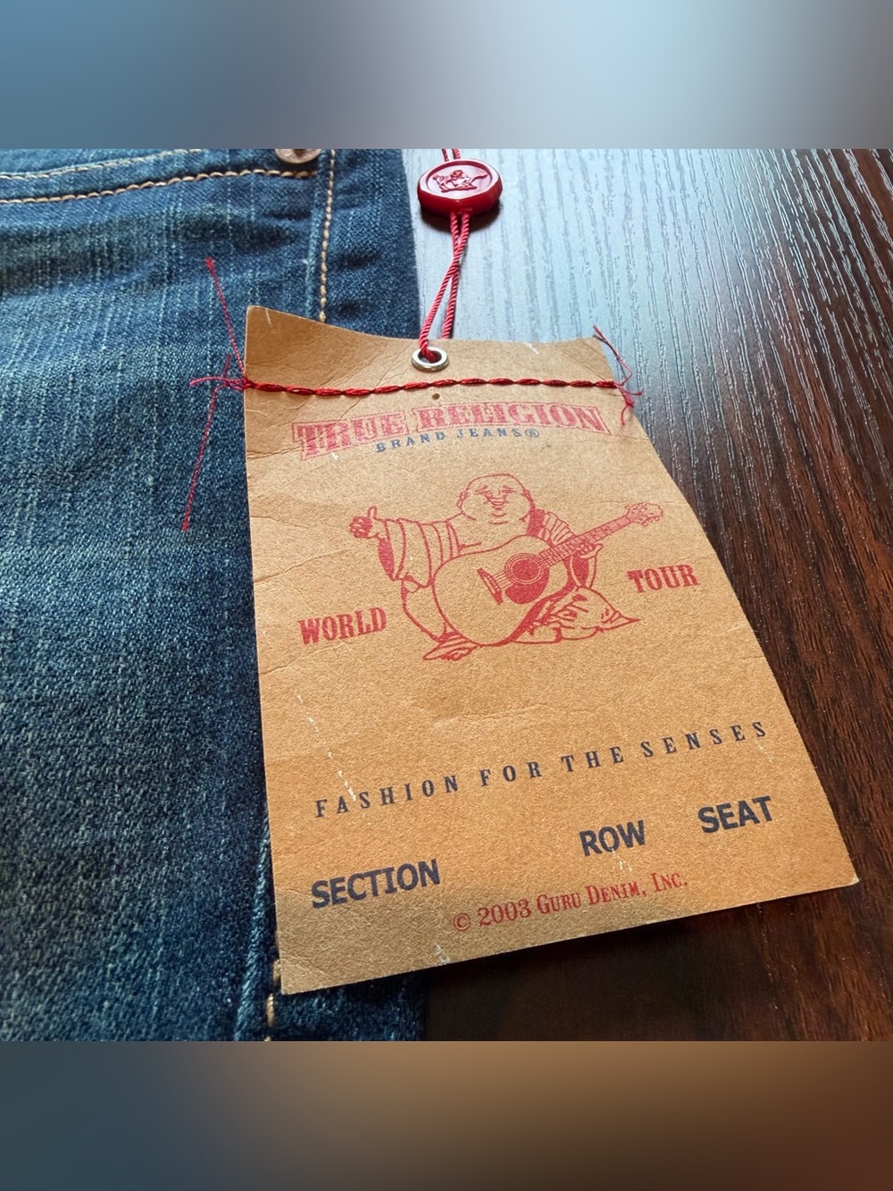 NWT True Religion Joey Heritage Low Rise Big T Flare Jeans Dark Savanna Size 32 - Picture 11 of 14